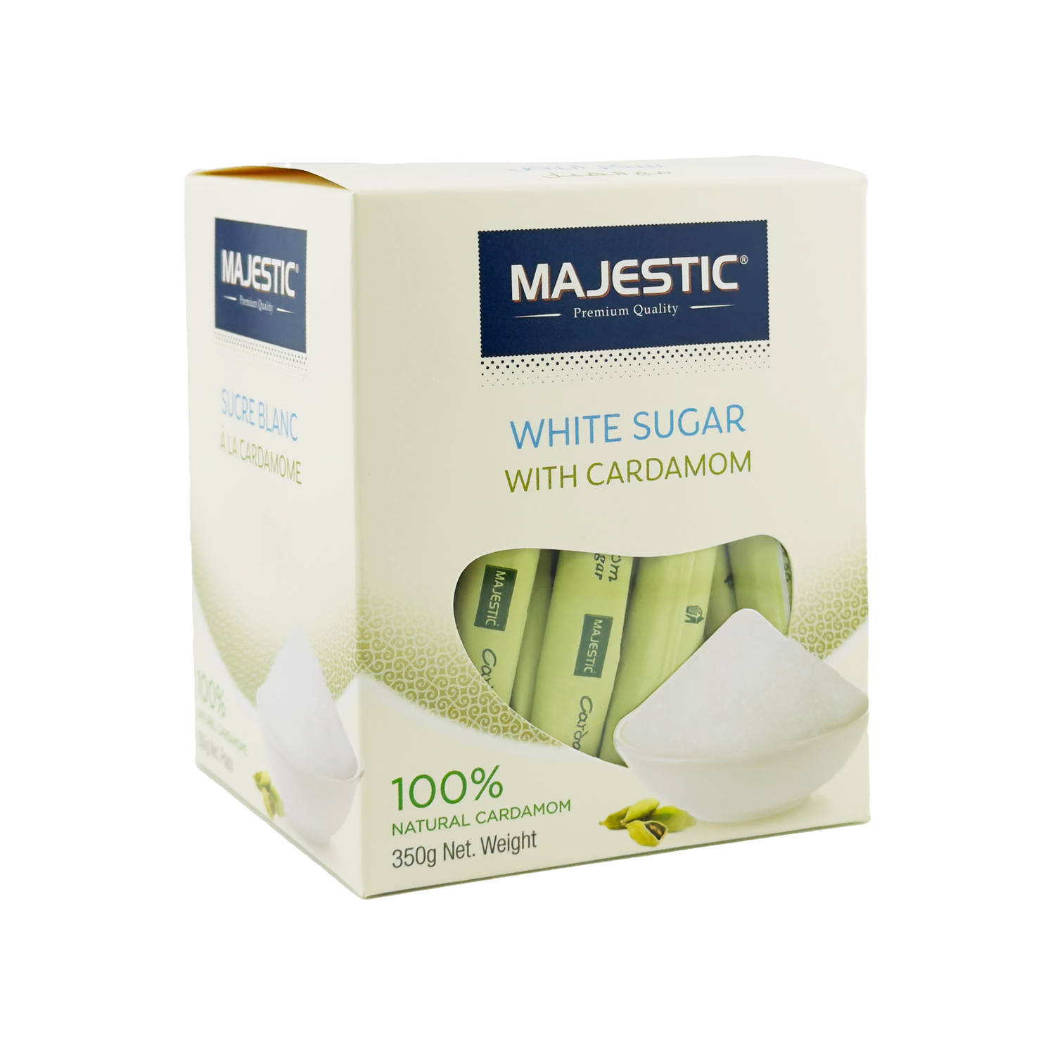 Majestic White Sugar Sticks with Cardamom 350g
