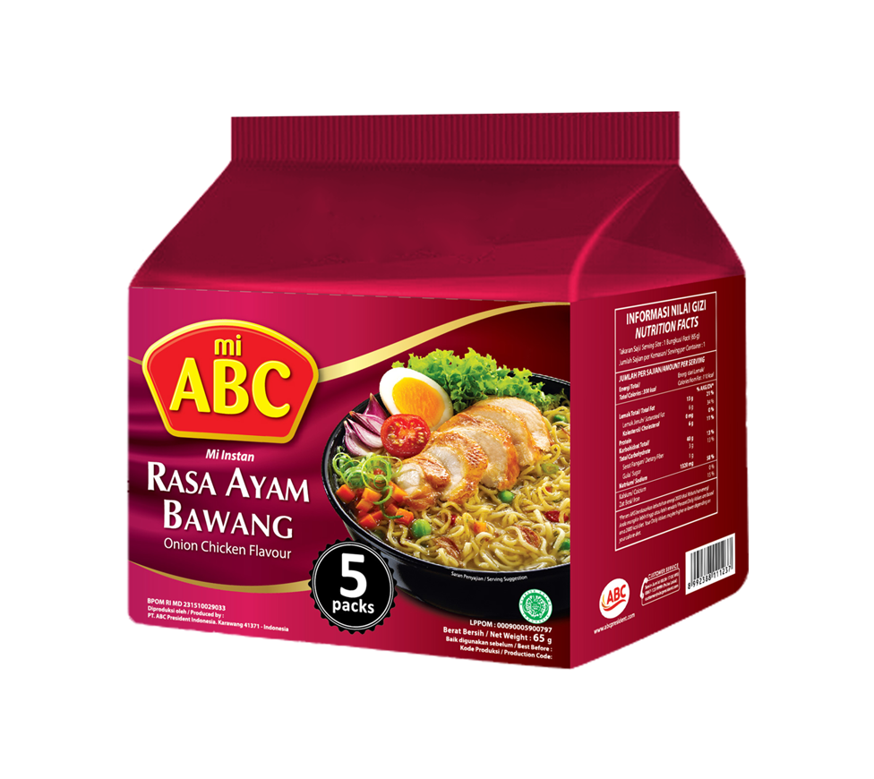 ABC Instant Noodles Onion Chicken Flavour 70g x 5 pack