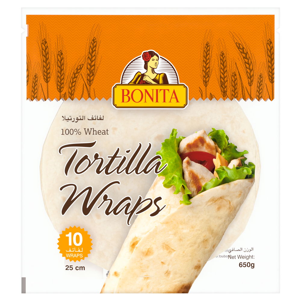 Bonita Wheat Tortilla Wraps 25CM X 10 PCS