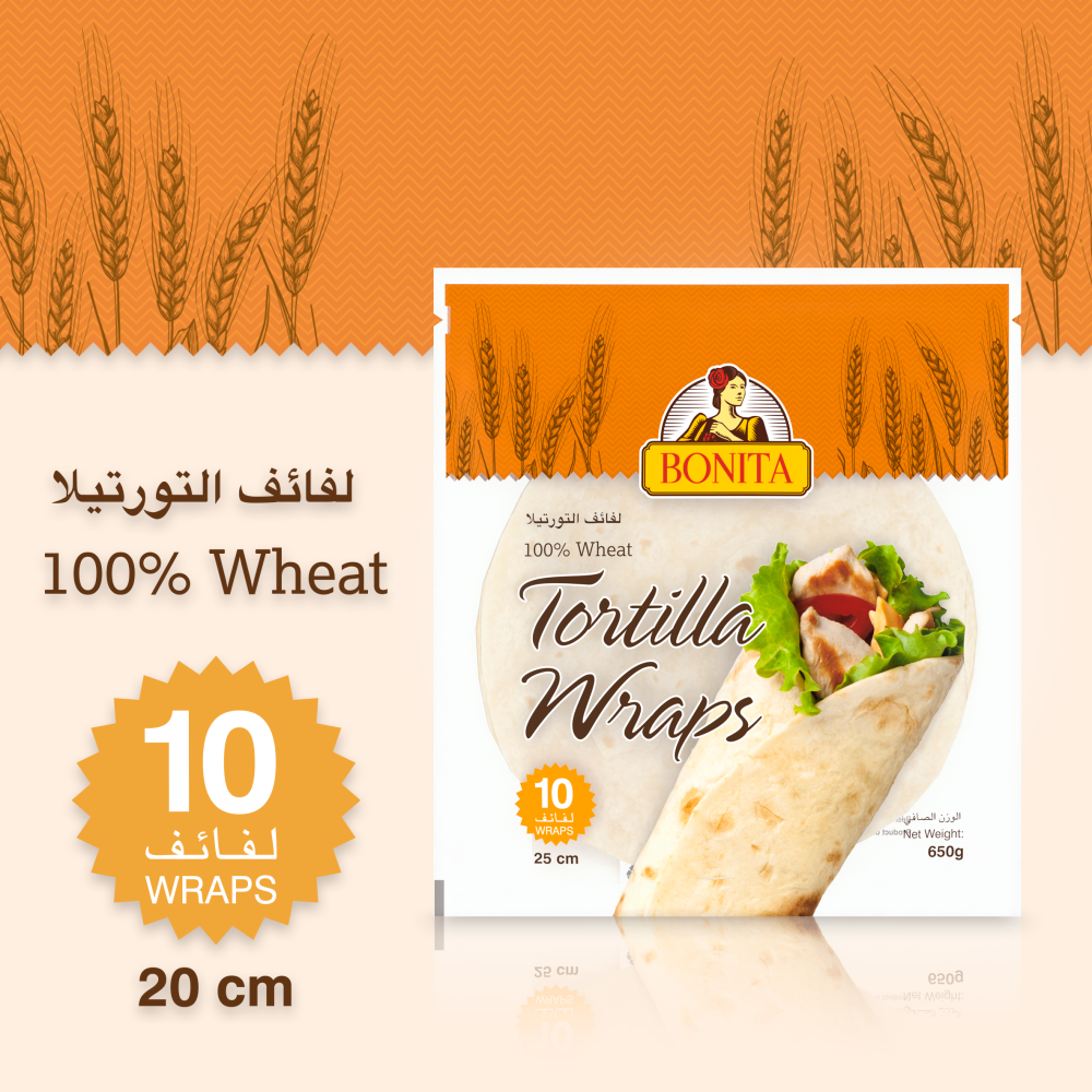 Bonita Wheat Tortilla Wraps 25CM X 10 PCS