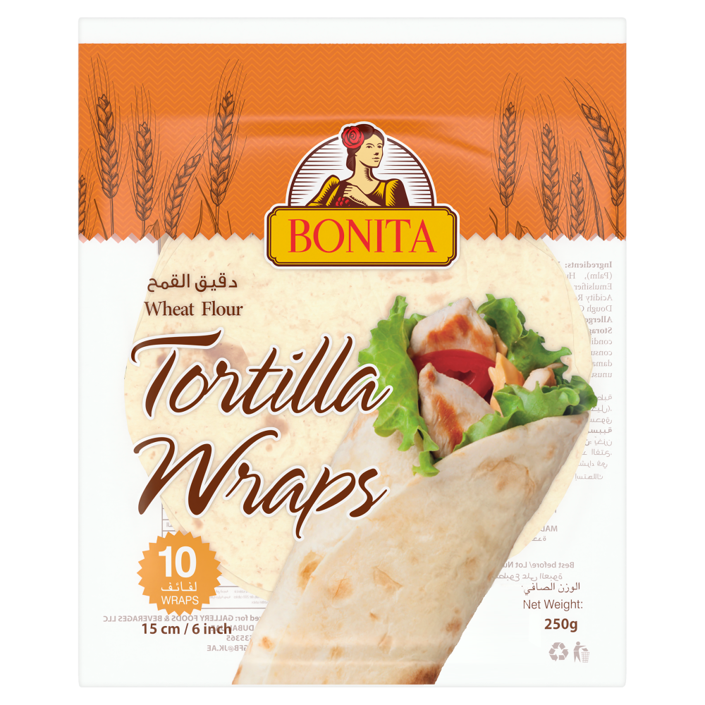 Bonita Wheat Tortilla Wraps 15CM X 10 PCS