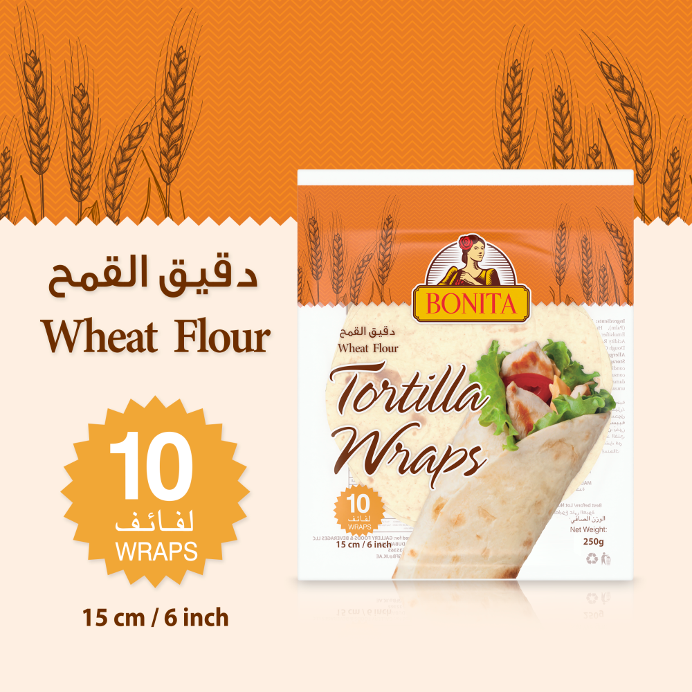 Bonita Wheat Tortilla Wraps 15CM X 10 PCS