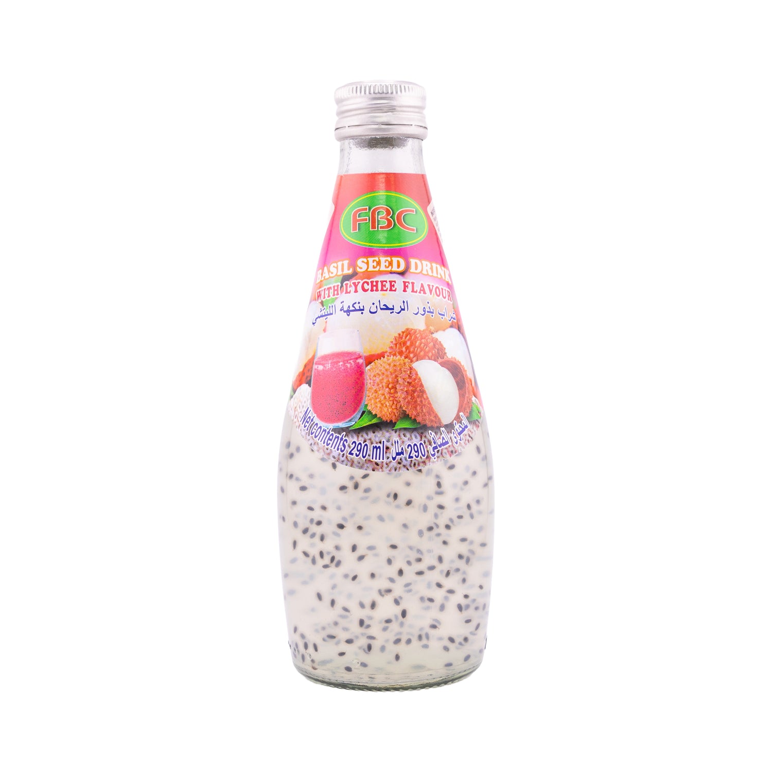 FBC Basil Seed Drink with Lychee Flavor 290 ml