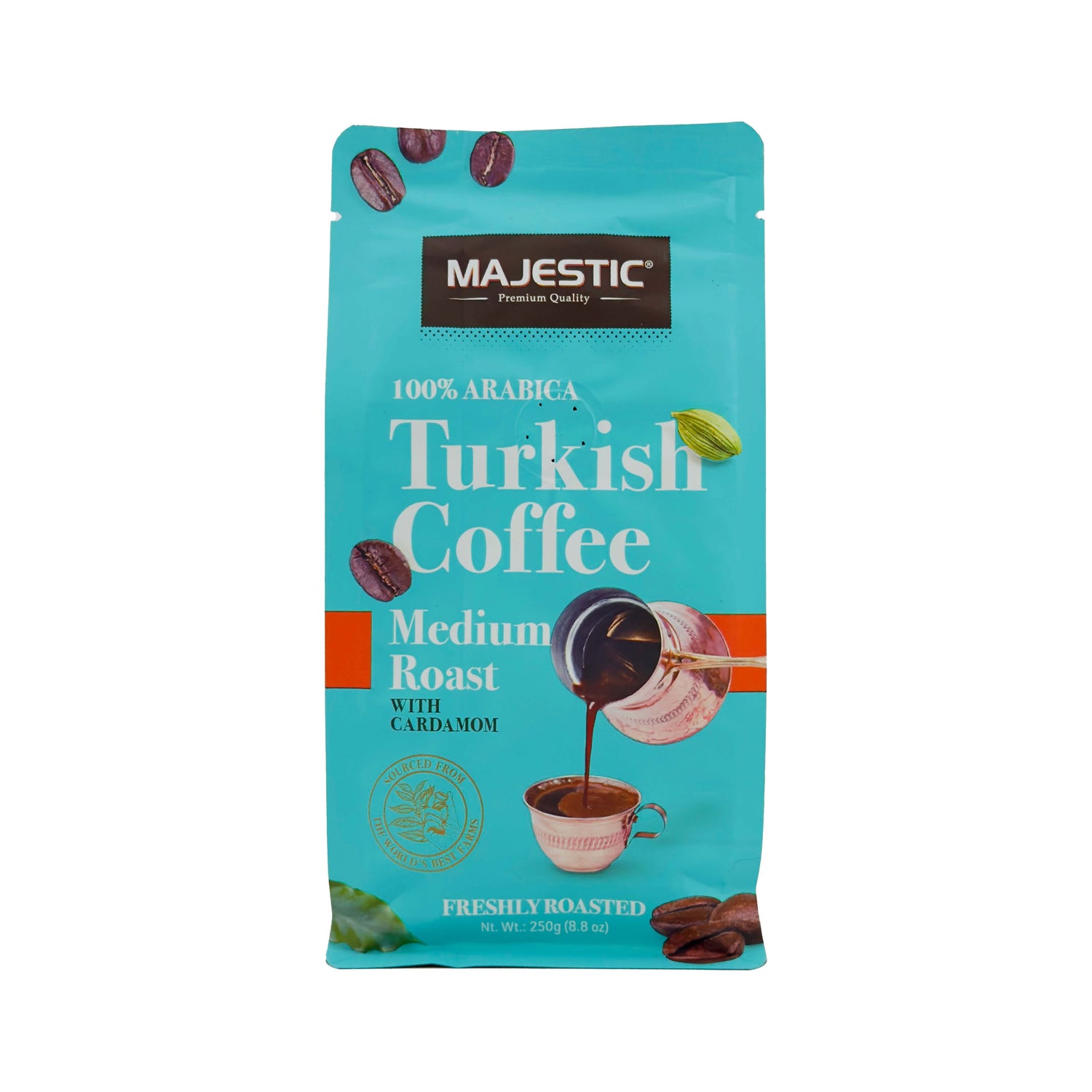 Majestic Medium Turkish Coffee With Cardamom 250g