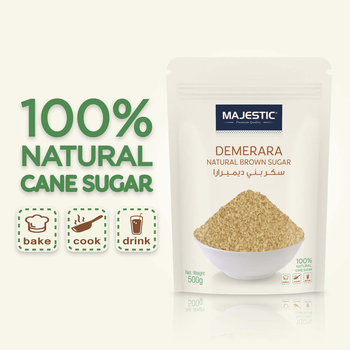 Majestic Demerara Natural Brown Sugar 1kg