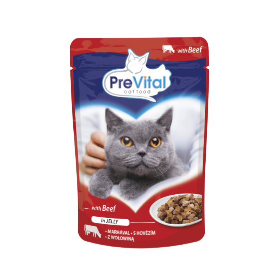 Prevital Cat Food With Beef In Jelly 100g