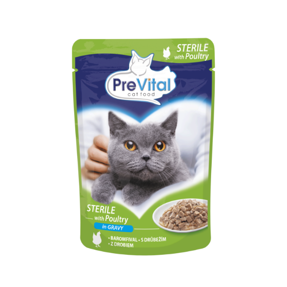 Prevital Cat Food With Sterile Poultry In Gravy 100g
